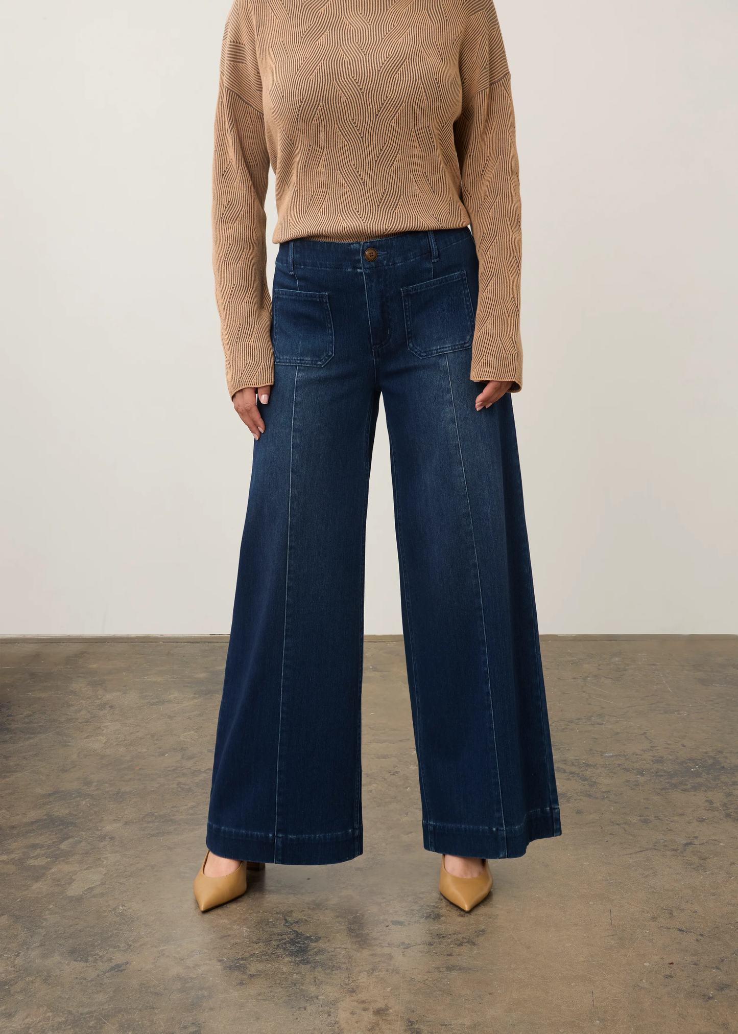 FDJ Stretch Zip Wide Leg Jeans