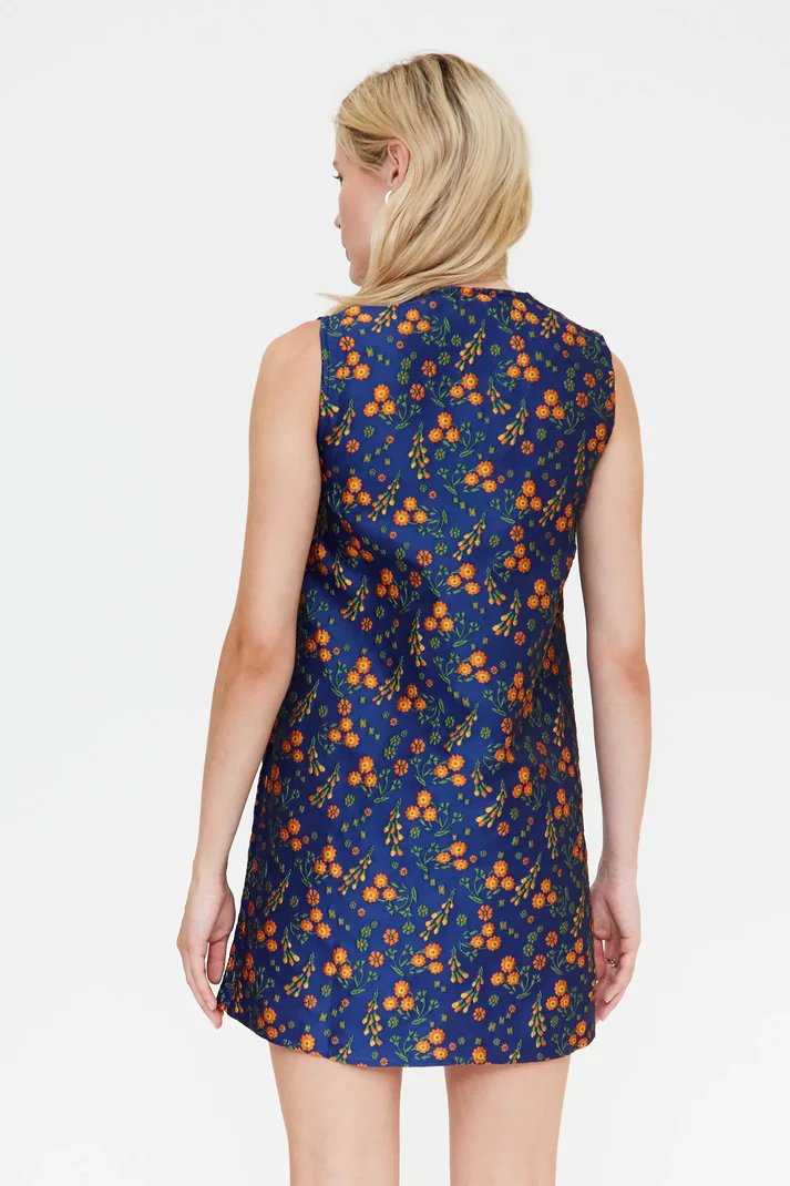 Compania Fantastica Short Floral Brocade Dress