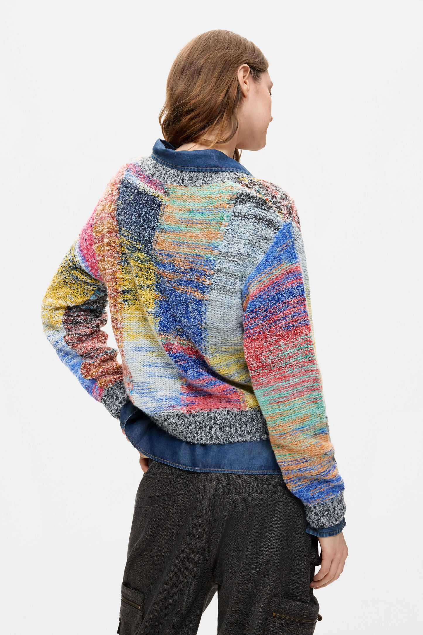Desigual Colorful Chalk Line Sweater