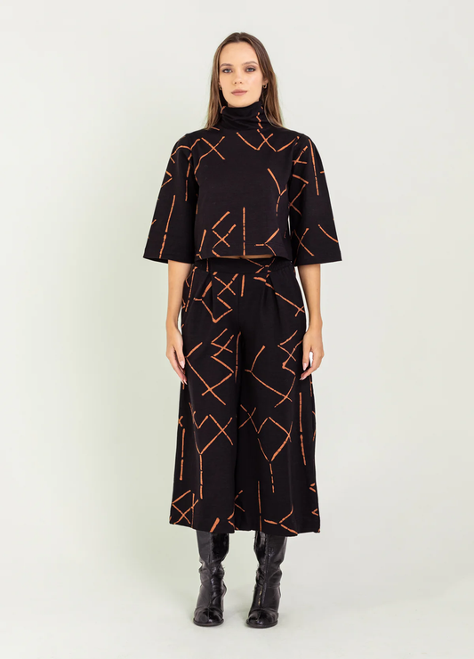 Bel Kazan Atlas Pant in Stix Print