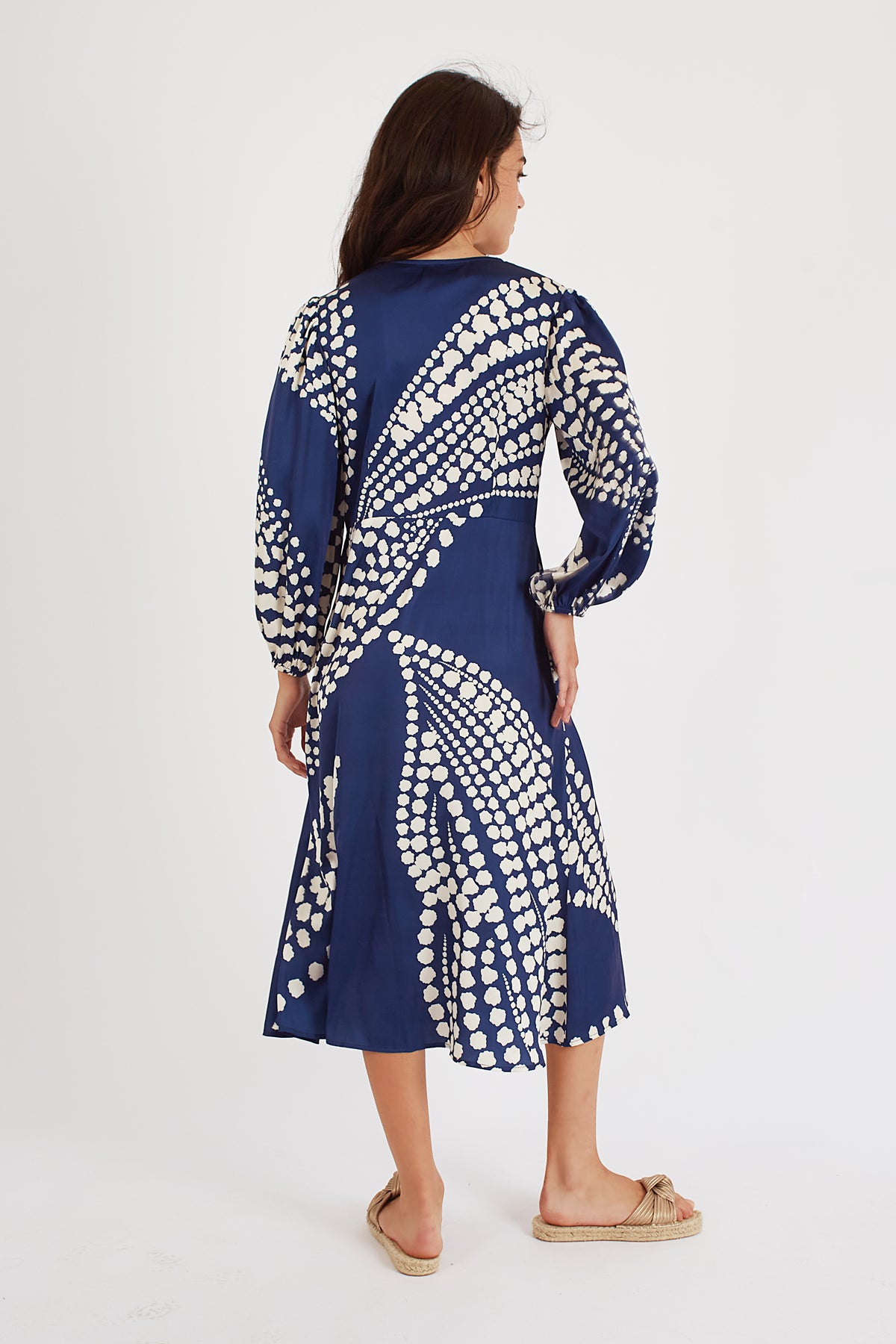 Traffic People Party Dress in Blue
