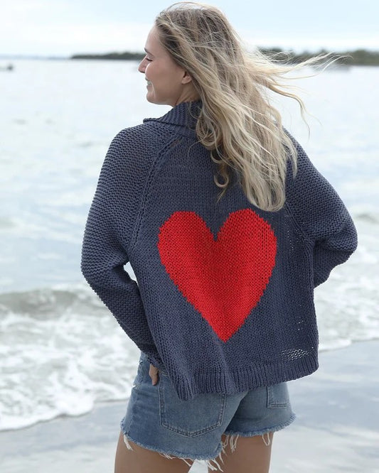 Wooden Ships Heart Back Cardigan