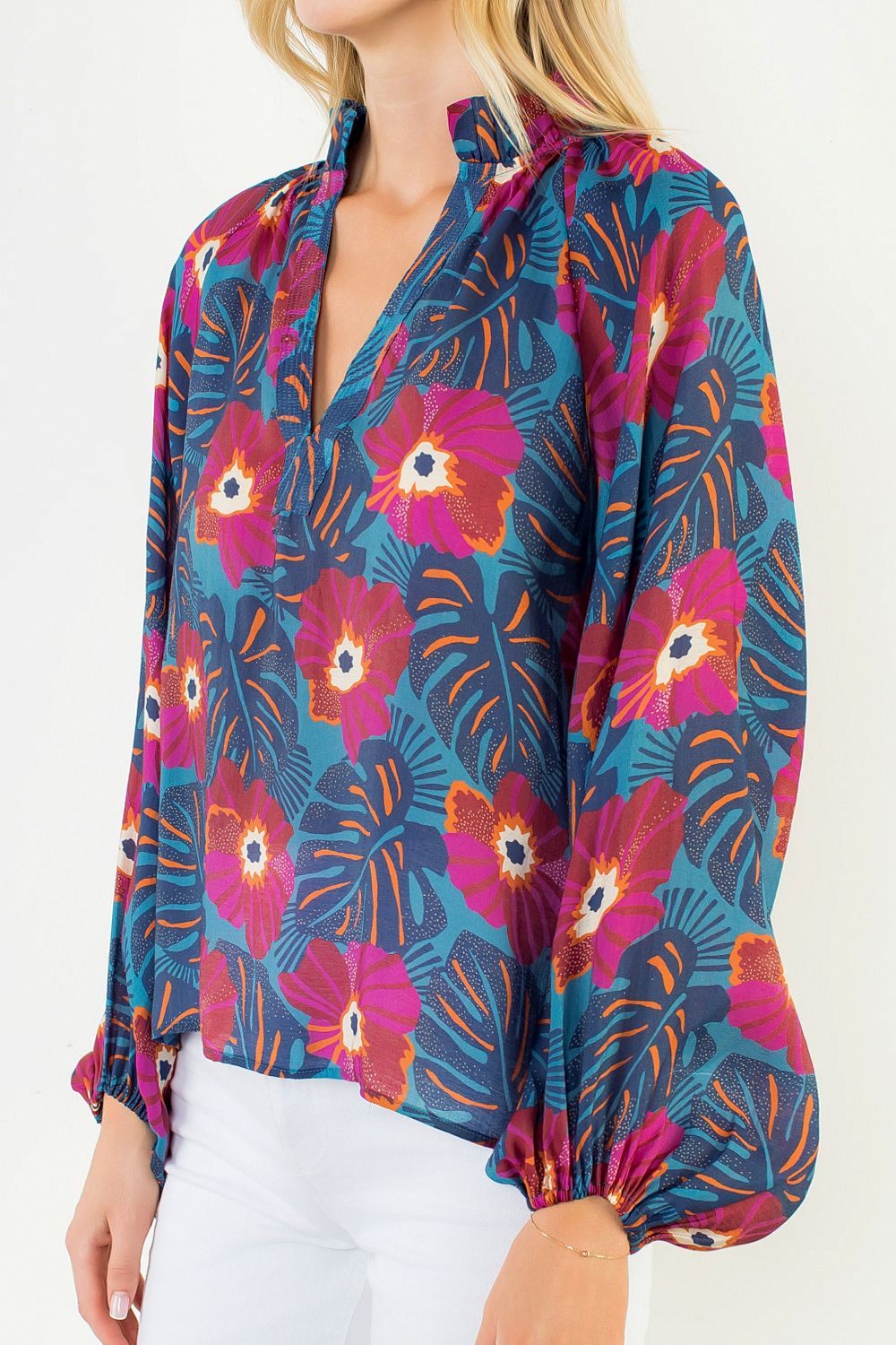THML Bold Flower Print Top