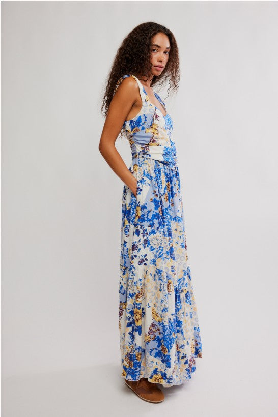 Free People Sasha Maxi in Porcelain Print