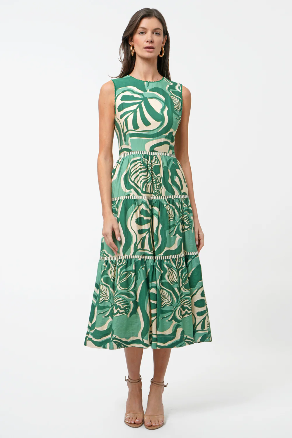 Adelyn Rae Alva Dress in Green Print