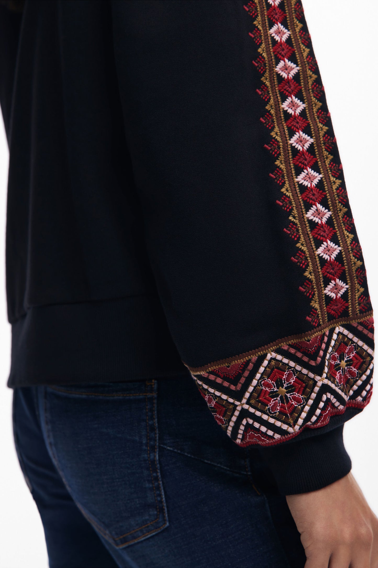 Desigual Embroiderd Sweatshirt in Black