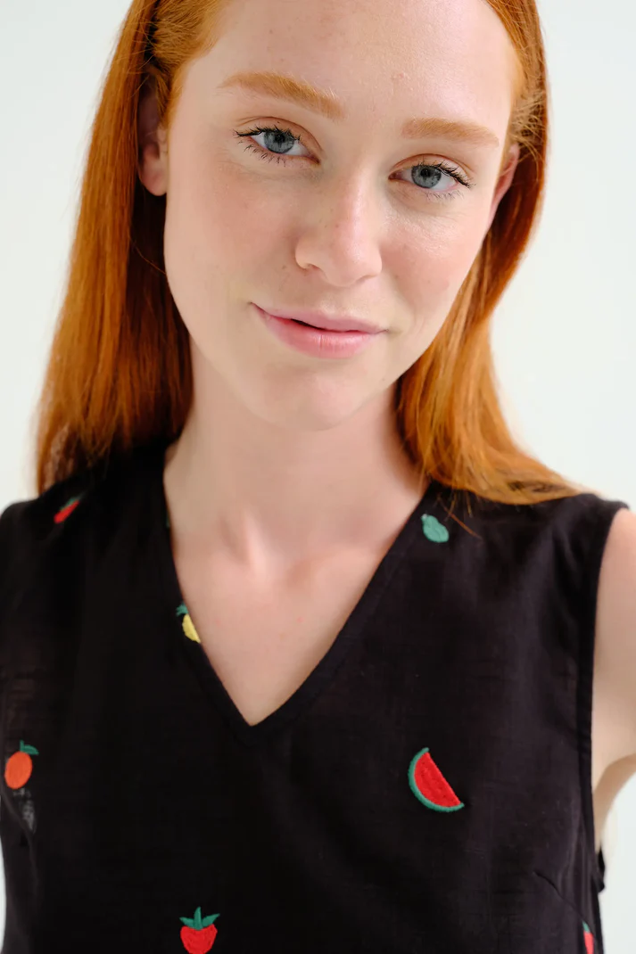 Compania Fantastica Embroidered Fruit Tank