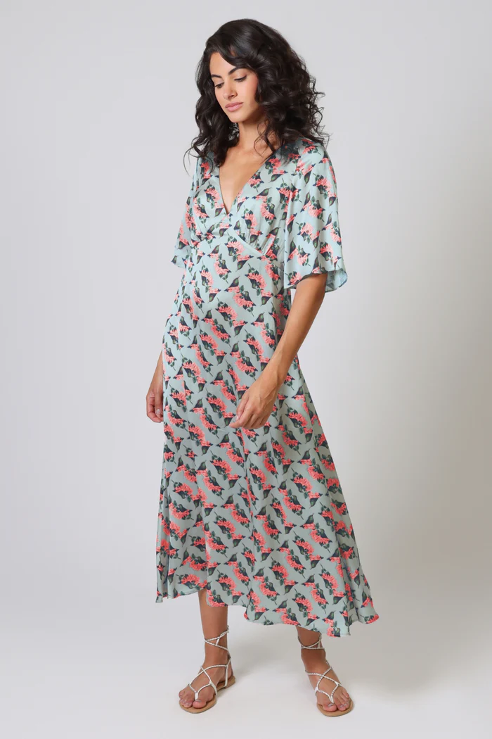 Traffic People Blythe Dress in Blue Print