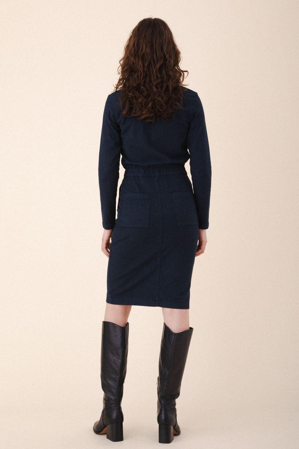 prairie underground denim dress Prairie Underground Black Denim Triptych Zipper Dress 3/4 Sleeve Size S USA B1