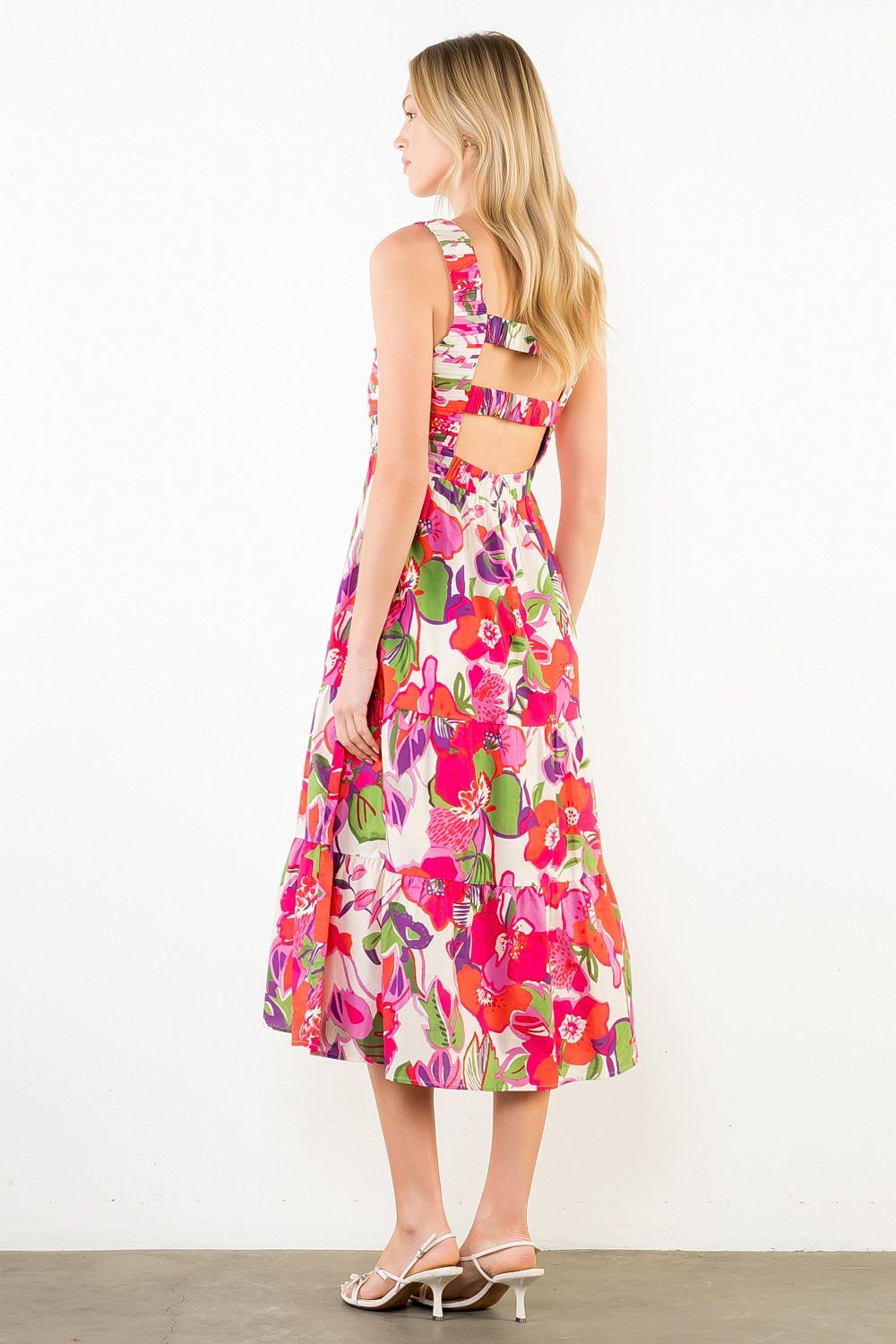 THML Tank Print Floral Dress with Back Detail