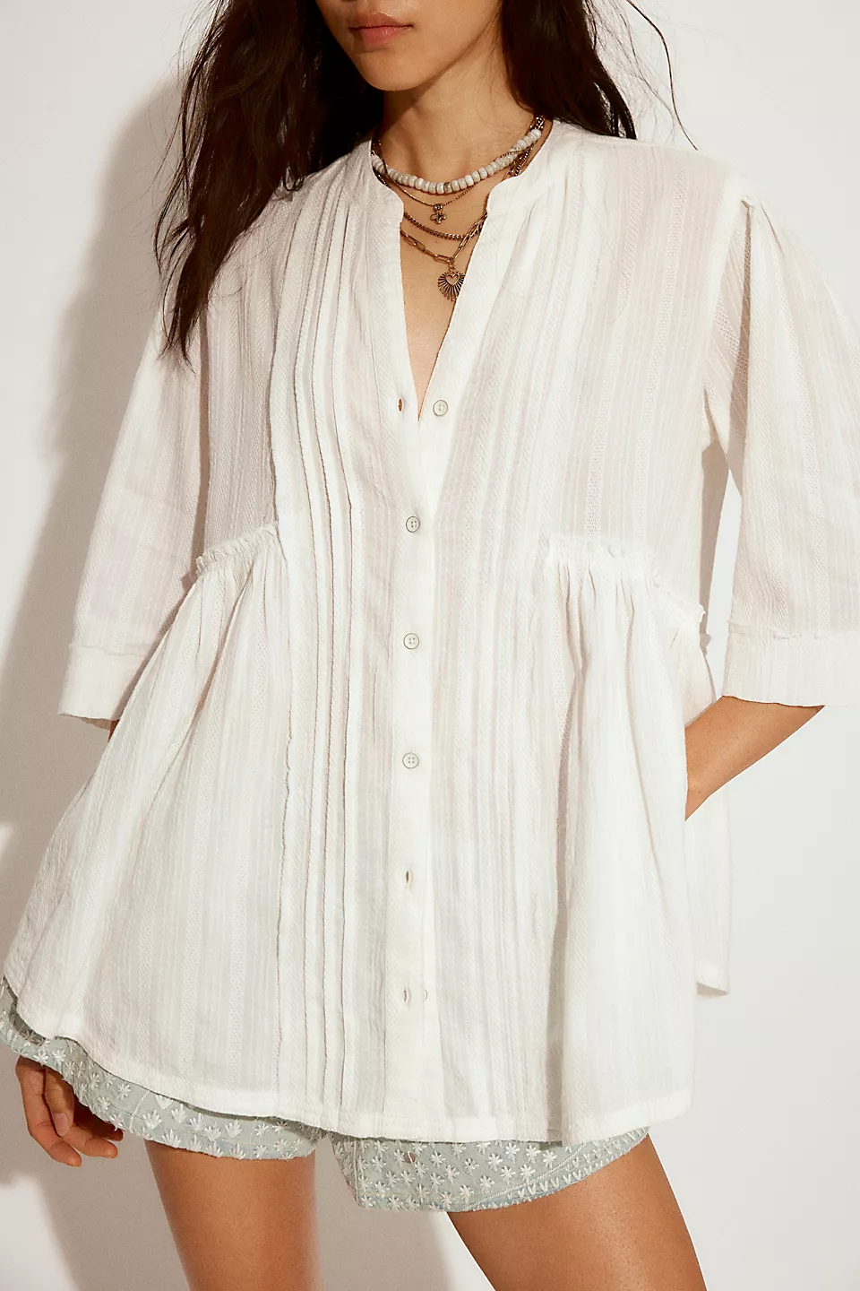 Free People Willow Buttondown Top