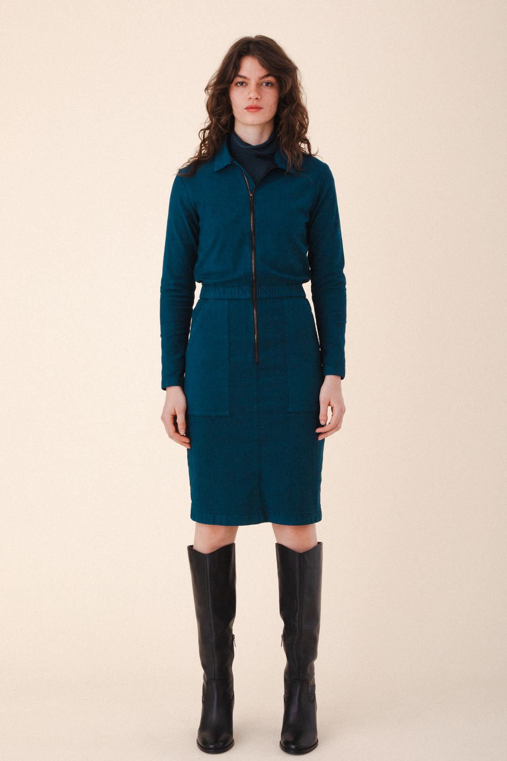 Prairie Underground Boiler Fitted Dress in Peacock