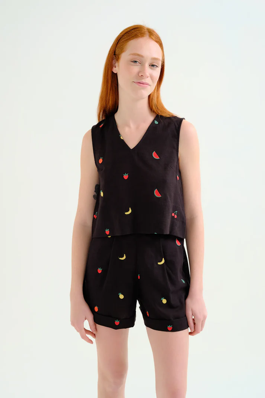Compania Fantastica Embroidered Fruit Tank