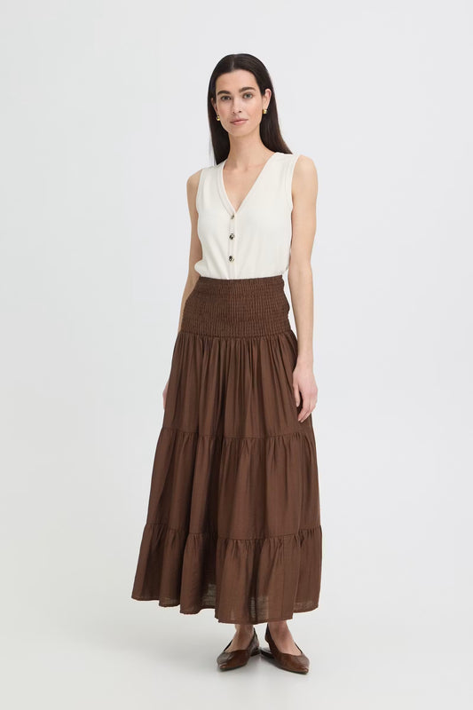 BYoung Joannie Smocked Maxi Skirt