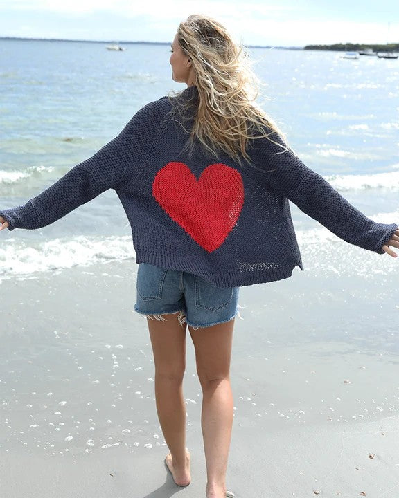 Wooden Ships Heart Back Cardigan