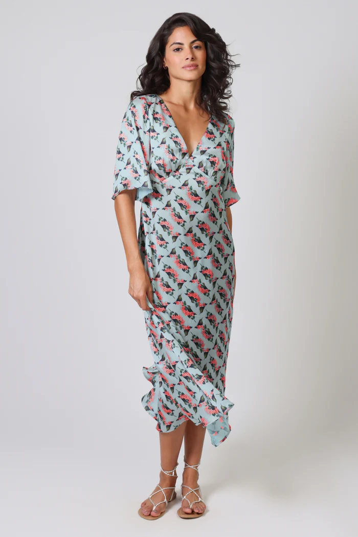 Traffic People Blythe Dress in Blue Print