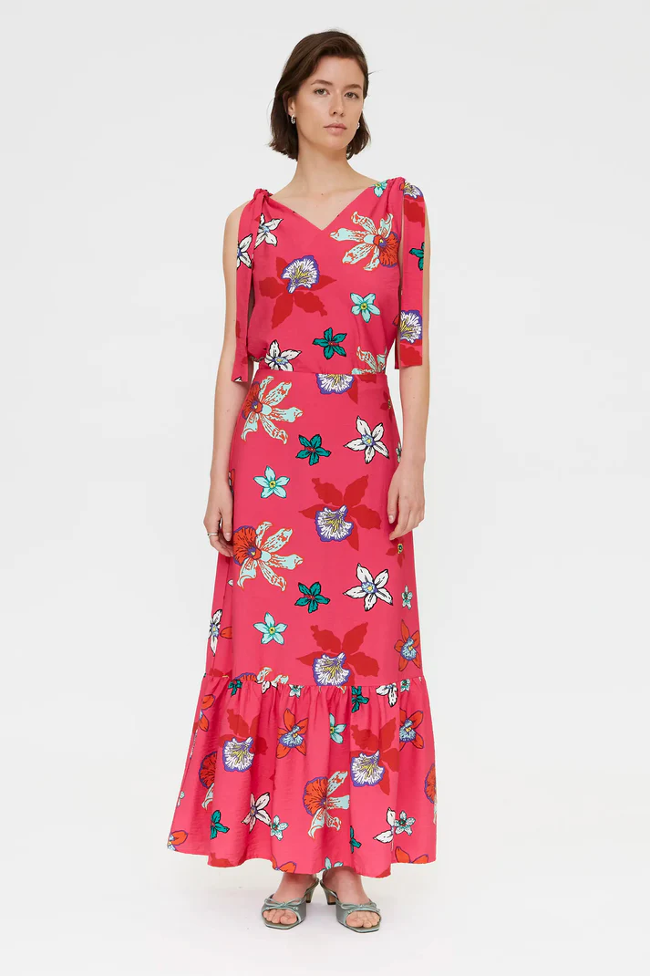 Compania Fantastica Long Skirt in Fuchsia Floral