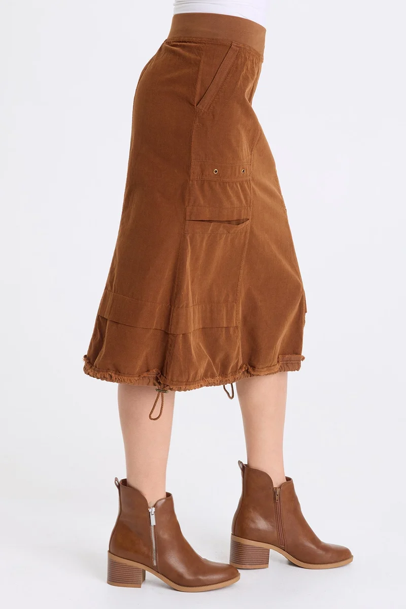 XCVI Reine Cord Midi Skirt