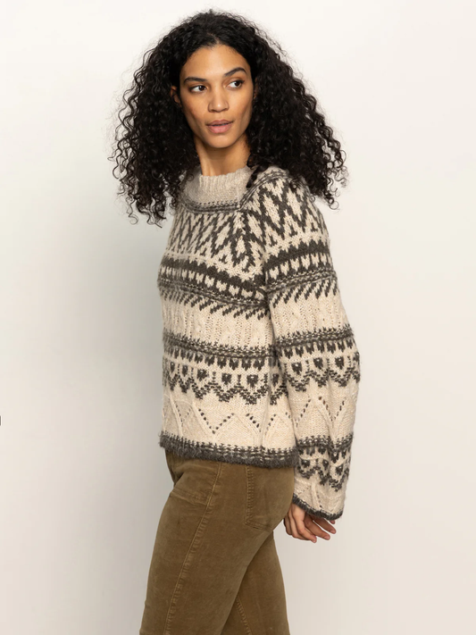 Sanctuary Fairisle Crewneck Sweater in 2 colors