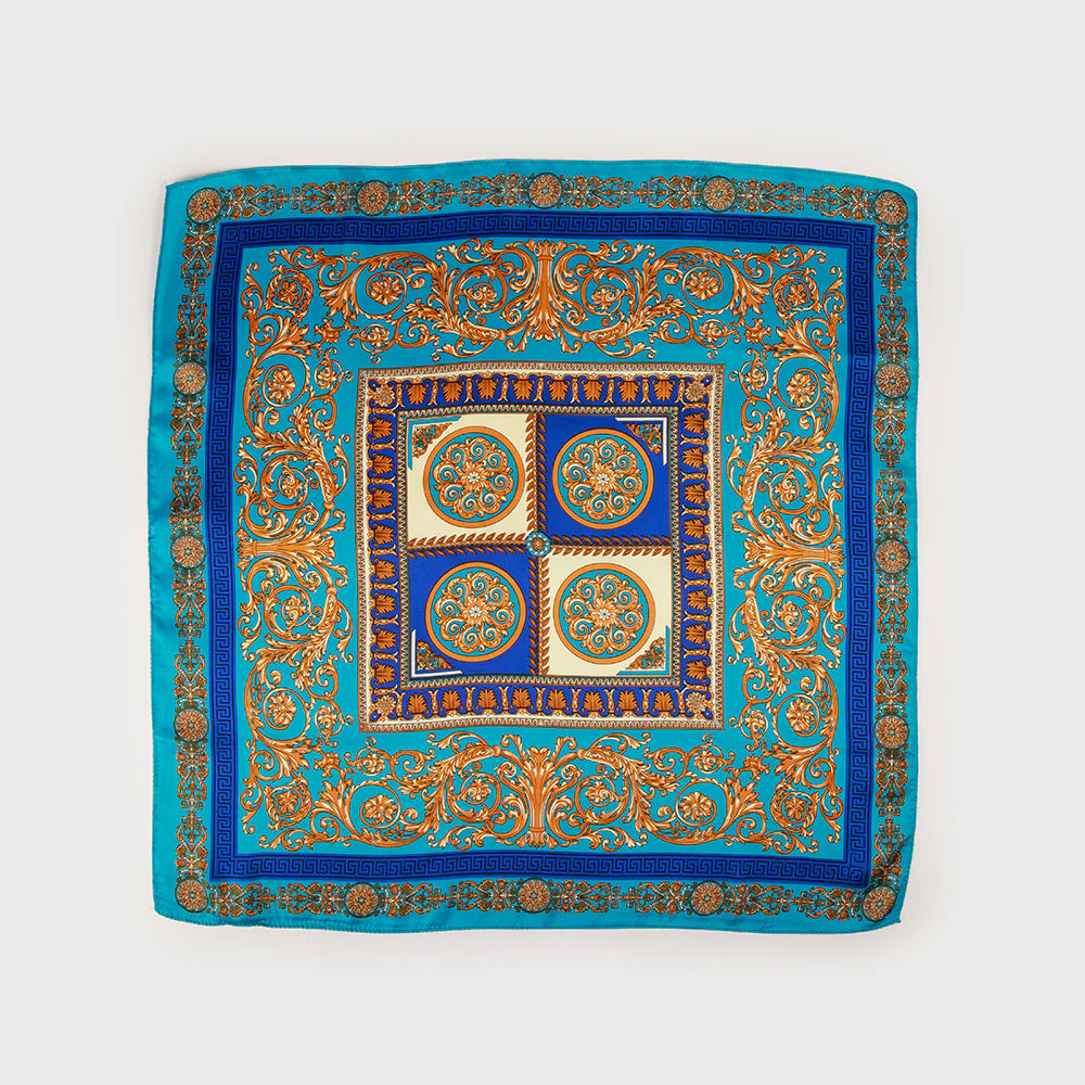 Medallion Satin Square Scarf