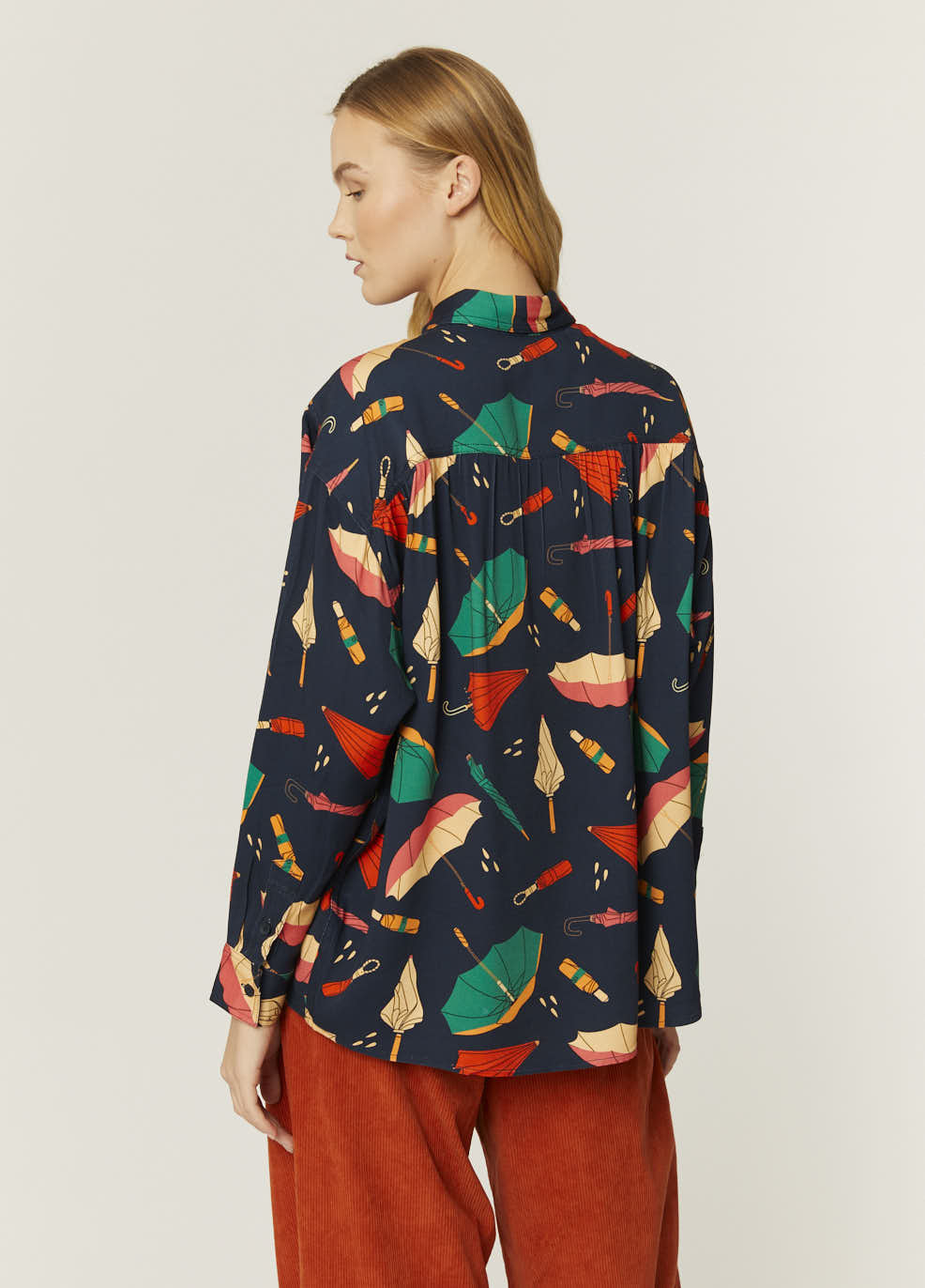 Pepa Loves Oversized button-up in Umbrella print
