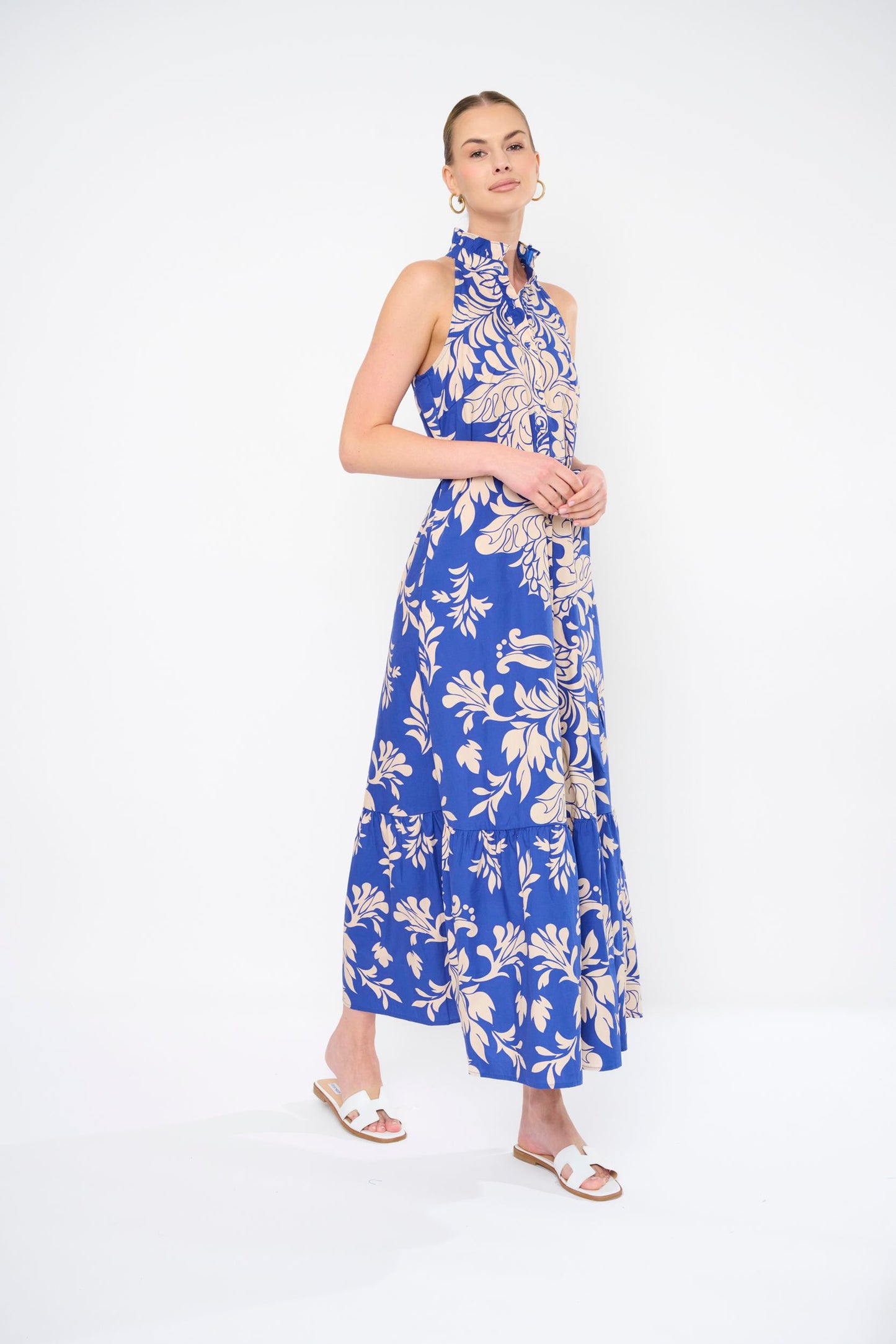 Flora Bea Fawn Dress in Blue Print