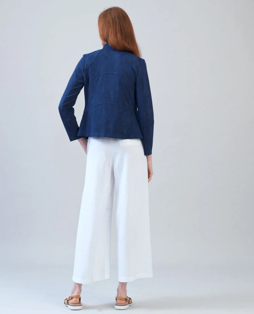 Clara Sun Wood Signature Faux Suede Jacket