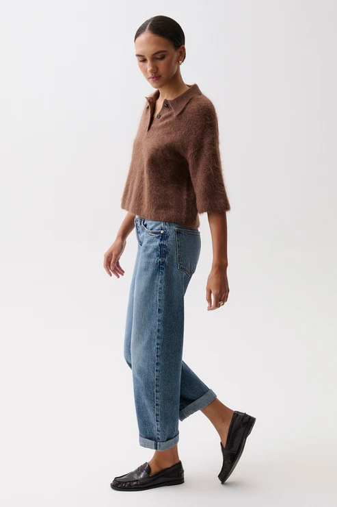 Pistola Donny Rolled Hem Boyfriend Denim
