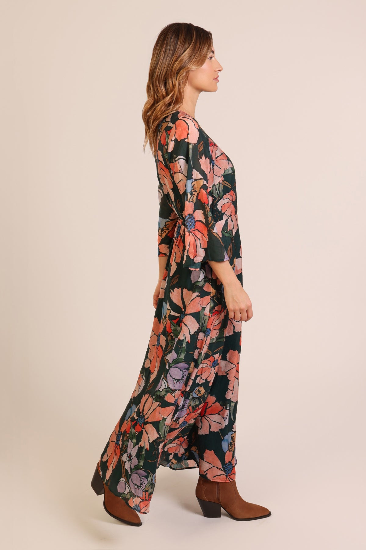 Traffic People Millie Maxi Dress in Green Print