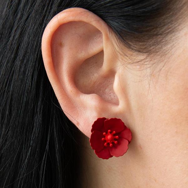 Ruby Olive Poppy Garden Earrings in Multiple Colors